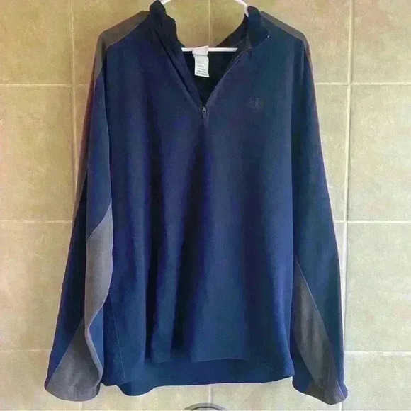 The North Face Men’s Navy & Grey Quarter Zip Microfleece Pullover Sweater XXL - Picture 1 of 6
